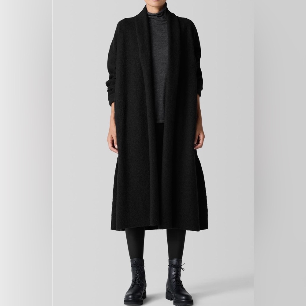 Eileen fisher high collar felted wool coat new with tags